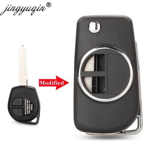 Jinyuqin 10/20pcs 2 Buttons Replacement Modified Flip Remote Key Case Shell For Suzuki Swift SX4 Jimny Vitara Fob Key Cover