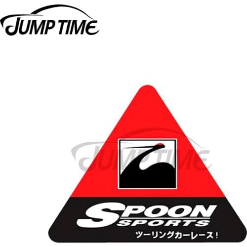 JumpTime 13 x 7.8cm For Spoon Sports logo Honda Motorcycle Car Stickers Anime Car Accessories Scratch-proof Sticker Vinyl Decal
