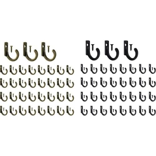 58 Pieces Wall Mounted Hook, Small Coat Hooks, Black Single Hanger for Hanging Coffee Cups, Kitchen Towel