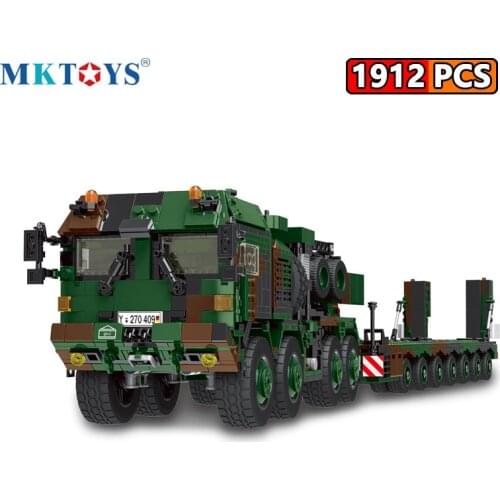 MKTOYS Technical Battle Tank Transport Truck Armored Vehicle Batisbricks Building Block WW2 Military German Bricks Toys for Boys