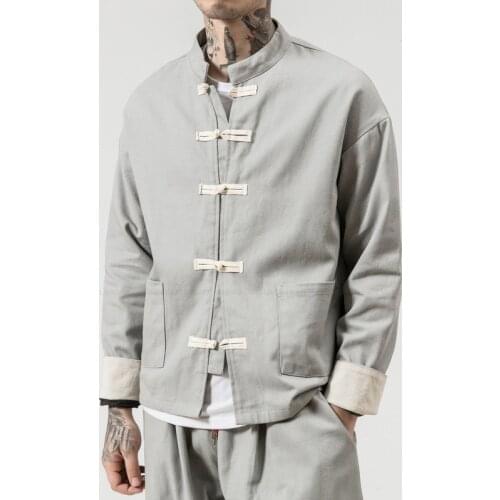 Men Chinese Style Hanfu Tops Pants Tang Suit Tai Chi Kung Fu Set Jackets Trousers Cotton Linen T-shirt Oriental Fashion Clothing