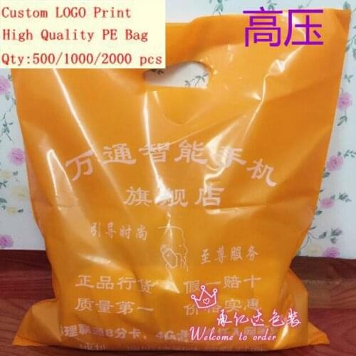 Factory wholesale Size 25x35cm Garment plastic bags with handle different color,1000pcs