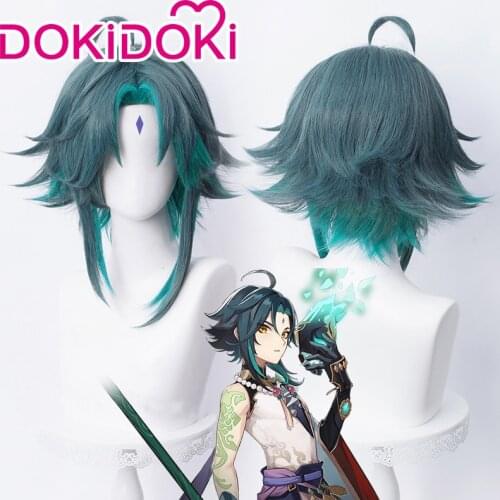 DokiDoki Game Genshin Impact Cosplay Halloween Xiao Cosplay Wig Genshin Impact Xiao Cosplay Hair