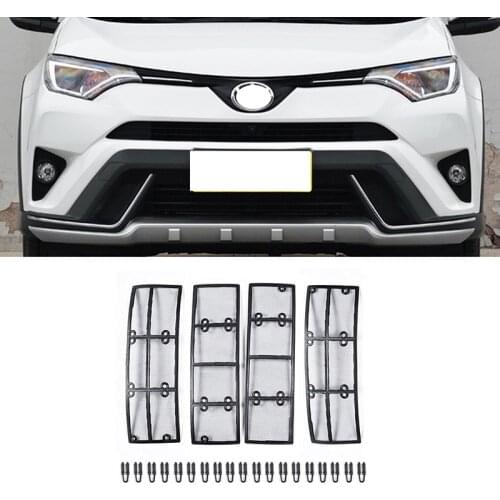 Car STAINLESS STEEL Front Grill Guard Grille Insect Screen For Toyota RAV4 2016 2017 2018 Accessories