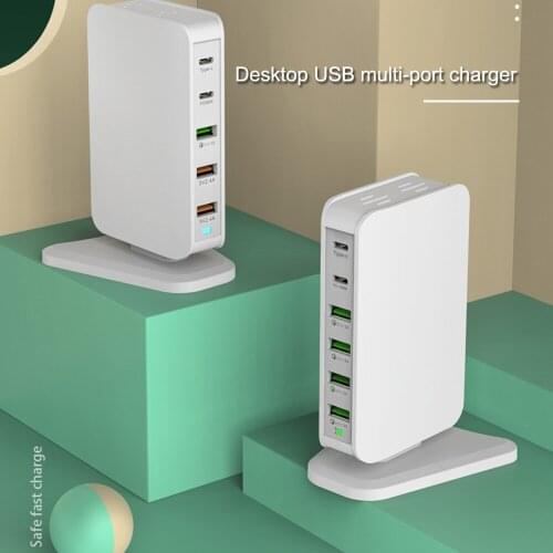 5-ports 68W fast charging desktop power strip, dual PD+QC3.0 charger