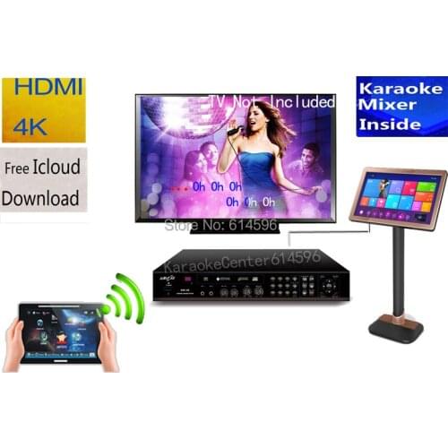 KTV Karaoke Player System 6TB HD+ Wireless Touch Screen + 19.5" Touch Screen W/ SONGS+ HDMI output +Easy add more song FreeShip