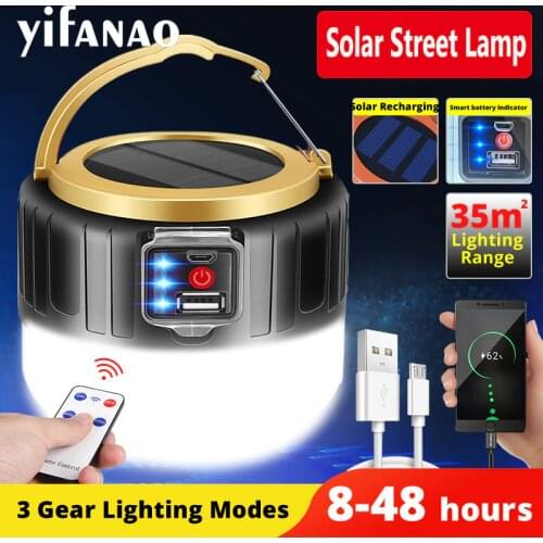 USB Rechargeable Super Bright Searchlights Solar power LED Work light Portable Lanterns Night lighting Emergency Light