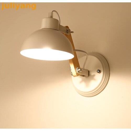 European style simple modern hotel bedroom bedside aisle lights staircase balcony solid wood wooden small wall lamp