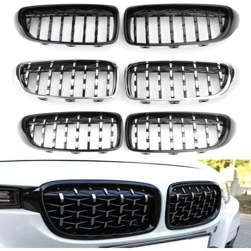 Topteng 1 Pair Diamond Front Upper Grill Grille For BMW 4 Series F32 F33 F36 F82 2014-2018 Front Grilles Car Accessories