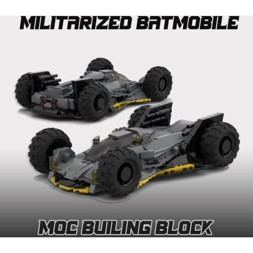 Military War Car Militarized Batmobile Assembling Brick Set Supercar Building Blocks Sport Car Toy For Kids gifts