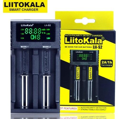 Liitokala Lii-S2 LCD 3.7V 18650 18350 18500 16340 21700 20700B 20700 10440 14500 26650 1.2V AA AAA NiMH lithium-battery Charger