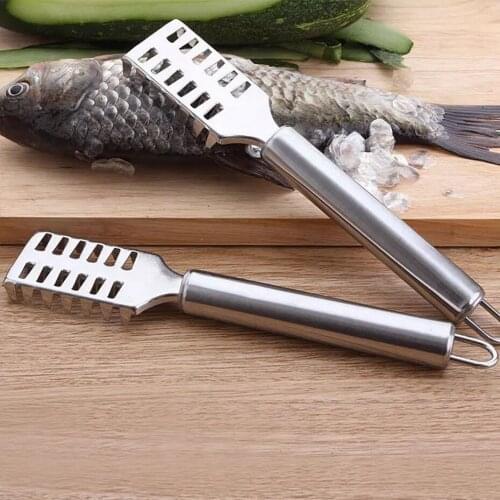 1pc Stainless Steel Fish Skin Brush Fast Remove Fish Skin Cleaning Peeler Seafood Skin Remover Tools Fish Scales Brush