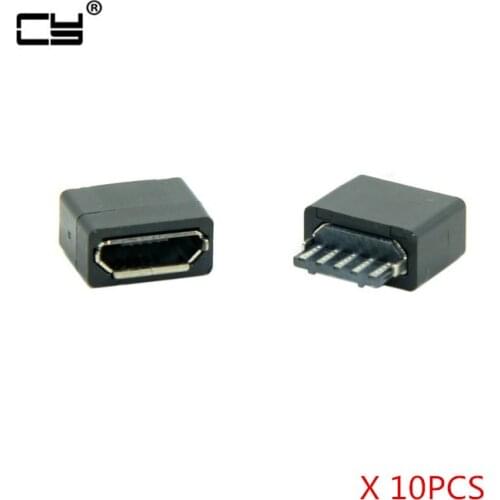 10Pcs Type B Micro USB Female 5 Pin Jack Port Socket Connector Solder Type Repair Parts