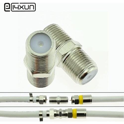 2pcs F Head TV Female to Female jack Closed-circuit Joint Plug Right Angle Antennas TV F Coaxial Plugs Adapter Connector
