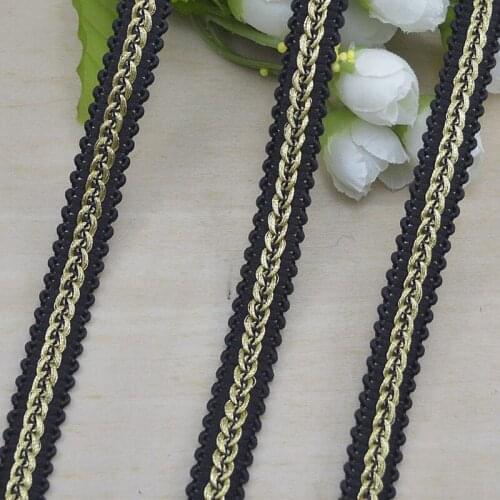 20m/ lot Special Braided Lace Trim Black Curve Lace Ribbon Accessory Curtain Belt Decoration Handmade Material 1cm
