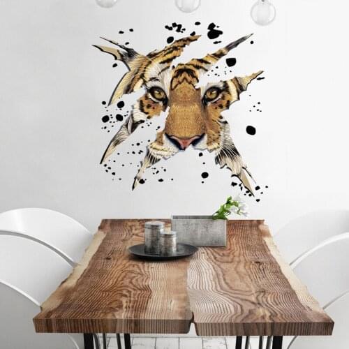 3D Vivid Animal Tiger for Kitchen Room Wall Decals For Kid Room Bedroom Living Room Decorative Stickers Wall Stickers