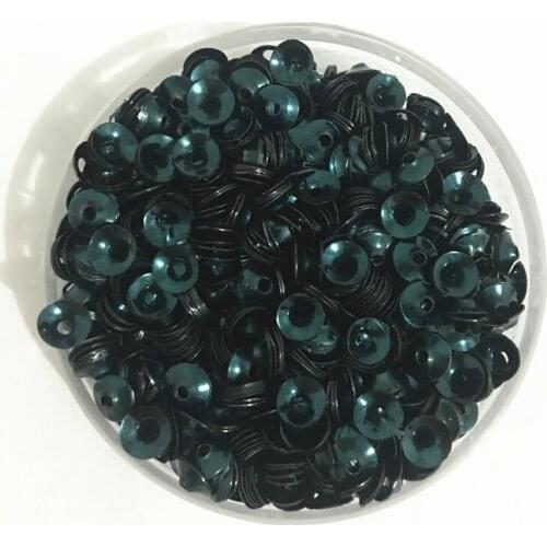 50g(3000pcs) 6mm CUP Ink Green color Funnel Shape round loose sequins Paillette sewing Wedding craft good quality Free Shipping