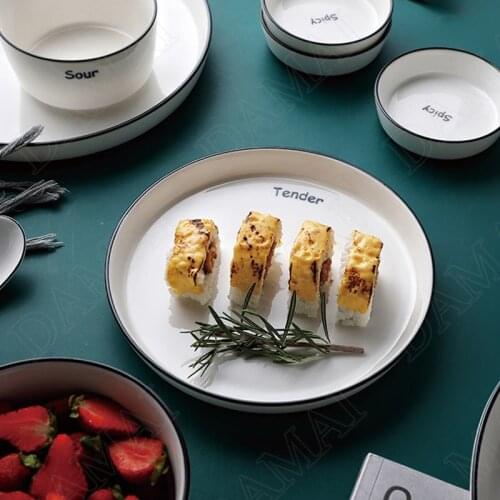 White Ceramic Plates 8 Inch Porcelain Cake Dessert Plate Nordic Main Course Dinner Dishes Home Kitchen Western Tableware