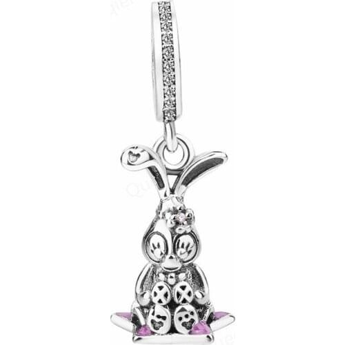 925 Sterling Silver Rabbit European Charms Bead Fit Original Bracelets Chain DIY Girl Women Pendant Charm Beads Jewelry Making