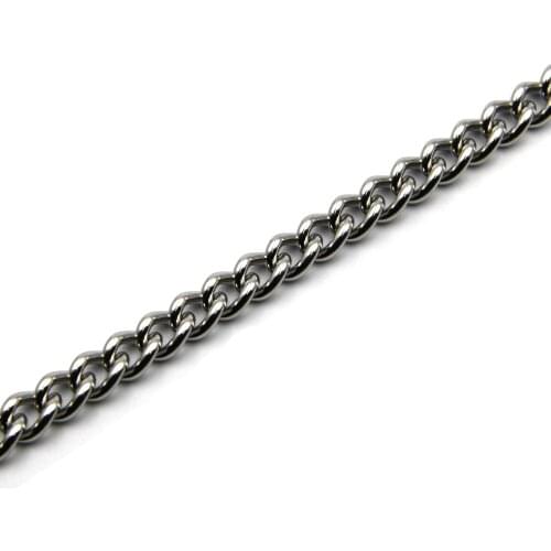Curb Link Stainless Silver Chain,Chain For Jewelry Making,Pets Collar Necklace Supplies