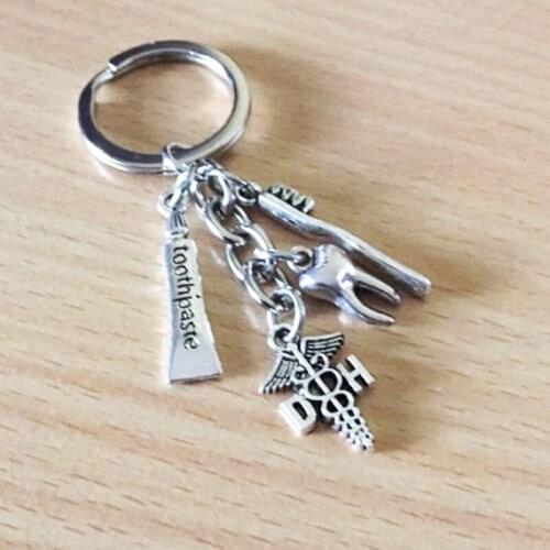 Dental Hygienist key chain,DH graduation gift,Tooth keychain, Toothbrush charm,Toothpaste charm,Dentistry Medical Charm,DH Gifts