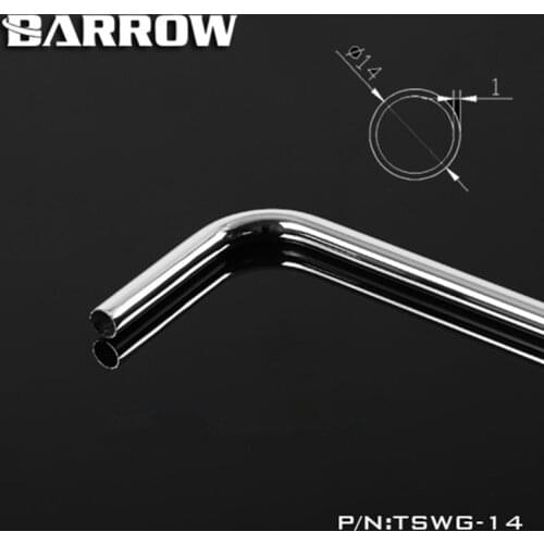 Barrow 14MM Pre-bent Elbow Tube 90-degree Copper chrome-plated Metal Pipe Single / Double 90 degrees TDWG-14 TSWG-14