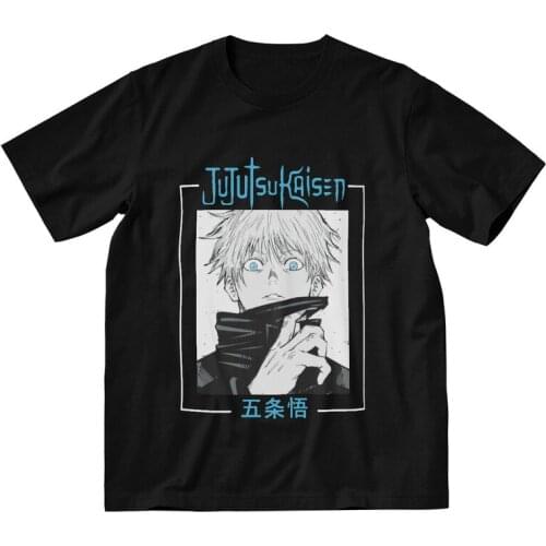 Anime Satoru Gojo T-shirt Men Graphic T Shirt Short Sleeve Cotton Manga Jujutsu Kaisen Tshirt Urban Tee Tops