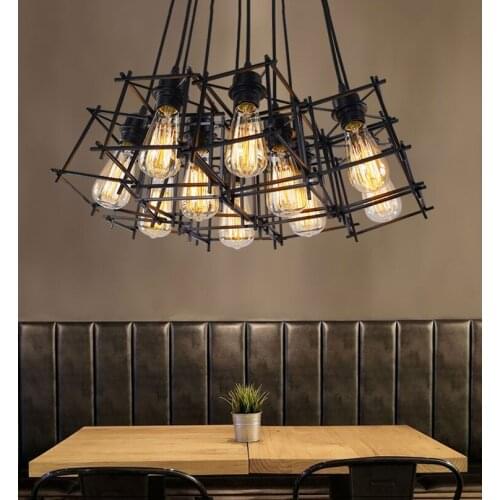 Wrought iron nostalgic shopsPersonalized industrial wind chandeliers retro creative restaurantsbarscoffee shops lamps