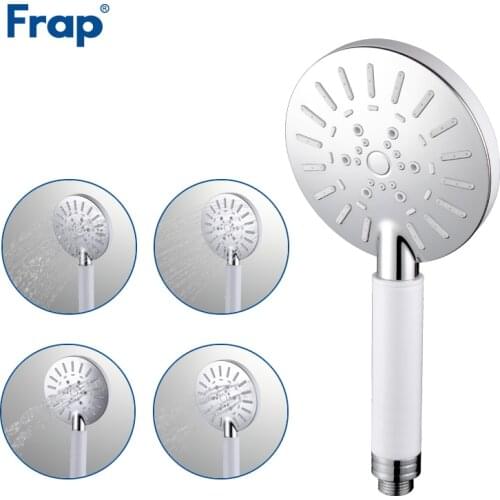 Frap Four Adjustment Water saving Round ABS shower head white plastic hand hold bath shower Bathroom Accessories F008
