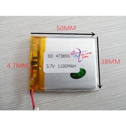 Best battery brand Original 3.7V lithium battery 473850 GPS mp5 wireless headset 1100mAH