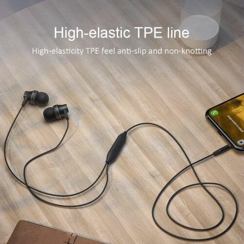 3.5mm Earphone Metal Headset In-ear Bass Earbuds High Elastic Wire Earphones With Microphone For Xiaomi Huawei Iphone Phone PC
