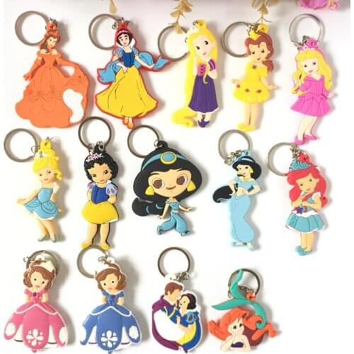 Disney Princess Series mermaid Fashion Anime Toy Figures Keychain Cartoon Keyholder Birthday Children Gifts