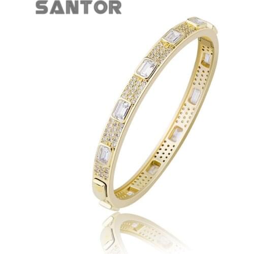 7mm Fashion Love Series Quality Iced Out Banguette Zircon Cuff Bangle Bracelet For Women and Men