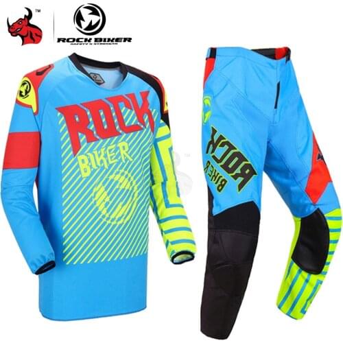 ROCK BIKER Motorcycle Jacket Men Racing Motocross Jersey Suit Chaqueta Moto Off-road Riding Motorbike Jersey + Pants Outdoor