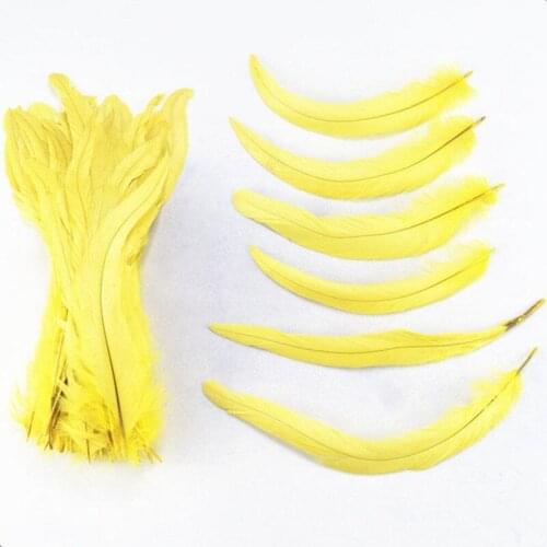 Wholesale Yellow Rooster Tail Feather 100-500pcs/lot 25-30CM DIY Pheasant/Chicken Feathers for Crafts Wedding Decoration plumes