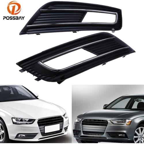 POSSBAY Front Bumper Fog Light Cover Grille for Audi A4 B8 2012 2013 2014 2015 Facelift Left/Right Auto Front for Audi A4 Grill