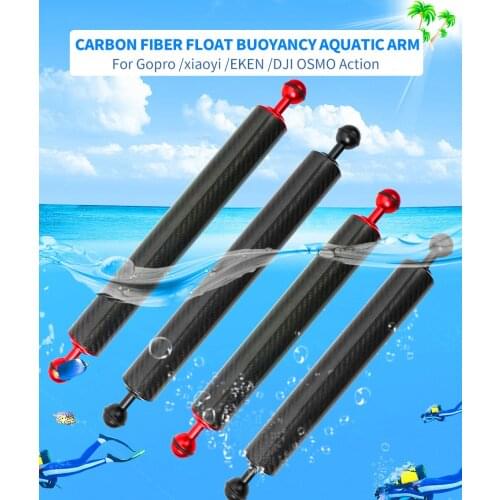 Float Extension Arm Carbon Fiber Float 1" Dual Ball Diving Camera Photography D40mm 12/14inch Light Underwater Buoyancy Tripod