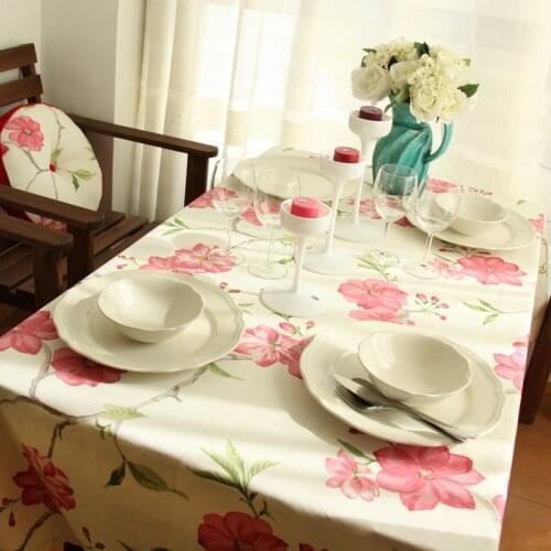 Floral Table Cloth Rectangular Cotton Printed Tablecloth With Lace Home Wedding Table Cover Manteles Free Shipping