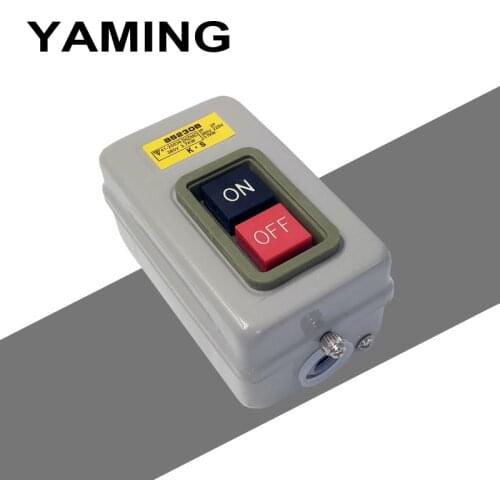 Start-Stop Push Button Switch with box 220V/380V Three Phase 3P use for cutting machine 3.7kw/7.5kw BS-230 Replacer BS 230B3