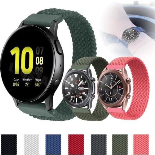 20mm/22mm Braided Solo Loop Band for Samsung Galaxy watch 3/46mm/42mm/active 2/Gear S3 bracelet Huawei watch GT 2 Pro 42 46mm