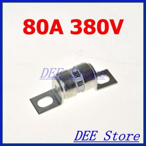 Silver Tone Metal Bolted Fast Acting Fuse 80A 380V AC RGS11