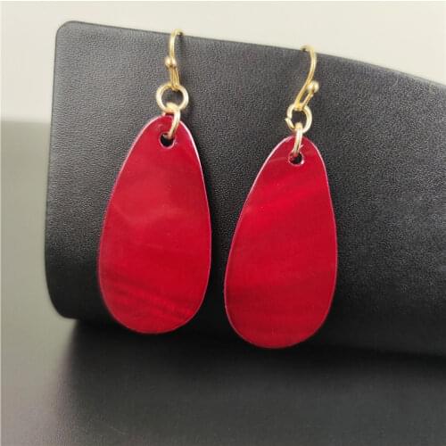 New Korean Statement Red Drop Earrings for Women Geometric Gold Shell Fluff Dangle Drop Earrings Brincos 2020 Fashion Jewelry