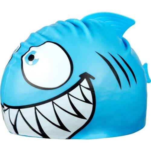 Swimming Cap Swim Hat Cartoon Fish Shark Silicone Waterproof Summer Pool Ear Protector for Girl Boy Baby Kids Children
