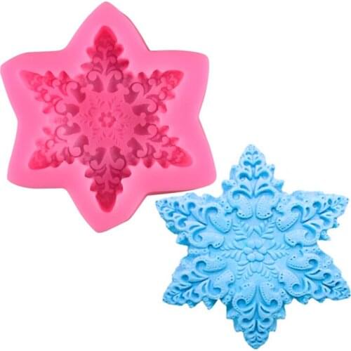 1PC Concrete Candle Soap Silicone Mold Christmas Snowflake Epoxy Resin Making Mould Handmade DIY Crafts