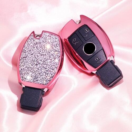 Sparkling Luxury Diamond Car Key Cover Case For Mercedes benz CLS CLA GL R SLK AMG A B C S class Auto Styling Shell Accessories