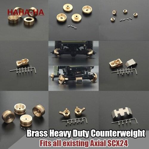 Heavy Brass Counterweight Steering Knuckles Wheels Differential Cover Hex for 1/24 RC Crawler Axial SCX24 AXI90081 Upgrade