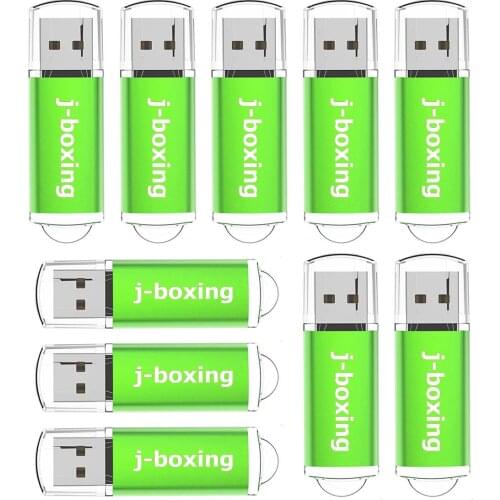 J-boxing 10PCS 256MB USB Flash Drive Pack 64MB 128MB 512MB Small Cacapity USB Storage Thumb Drive Jump Drive Pen Drive Green