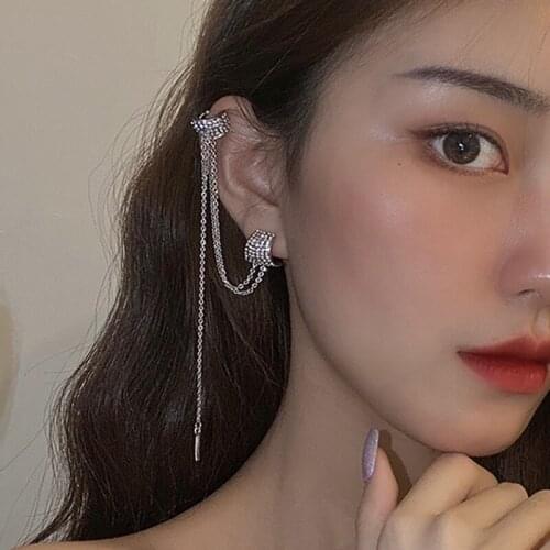 1pcs Earrings Jewelry Fashion Personality Metal Ear Clip Tassel Earrings For Women Gift Pendientes Ear Cuff Caught In Cuffs