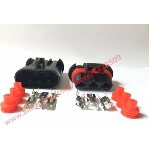 10 Sets 3 Pin Waterproof Delphi Female And Male Automotive Cooler Fan Connector Auto Plug 12124685 15358681 For Haval H3