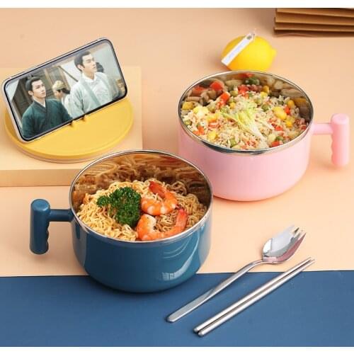 1L 304 In Acciaio Inox Spaghetti Istantanei con Coperchio Home Office Lavoratore Studente Portatile Lunch Box Giapponese Grande